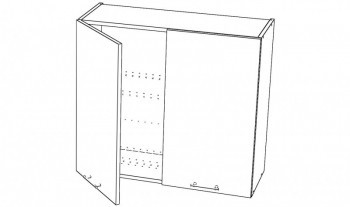 Шкаф навесной с сушкой 2 гл.дв., 800*320*720 мм, МДФ, фрезеровка 