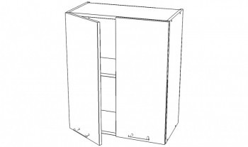 Шкаф навесной 2 гл.дв, 600*320*720 мм, ЛДСП или стекло