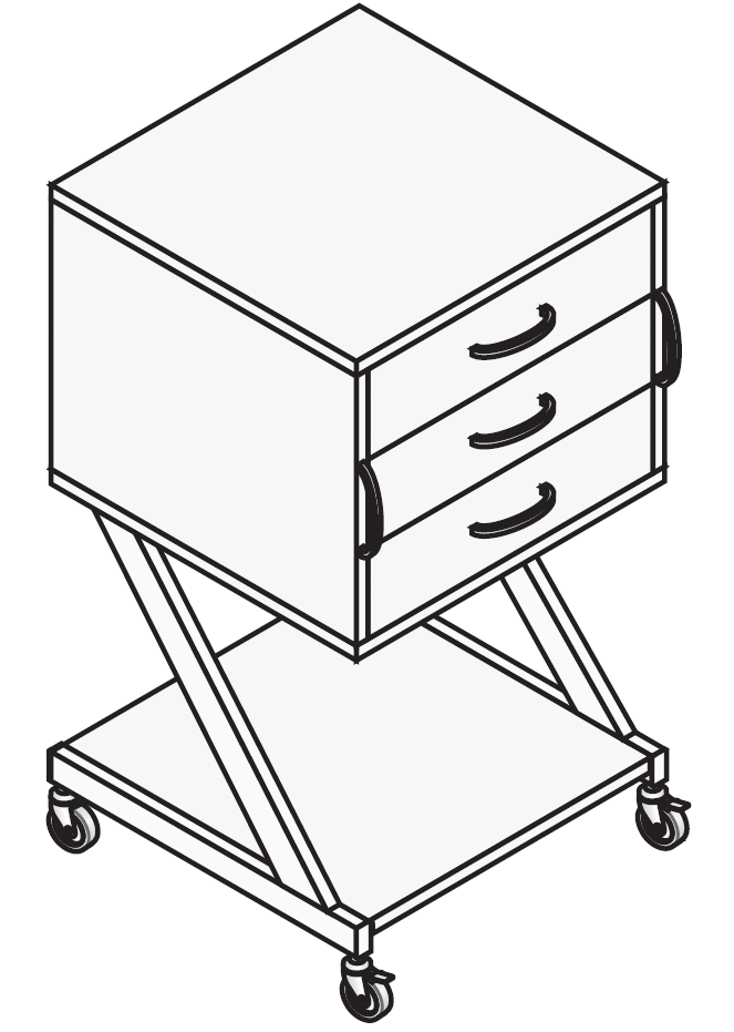 Тумба подкатная металлическая Тмя-3