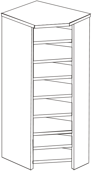 Шкаф аптечный угловой ША-18, 800*400*1950 мм