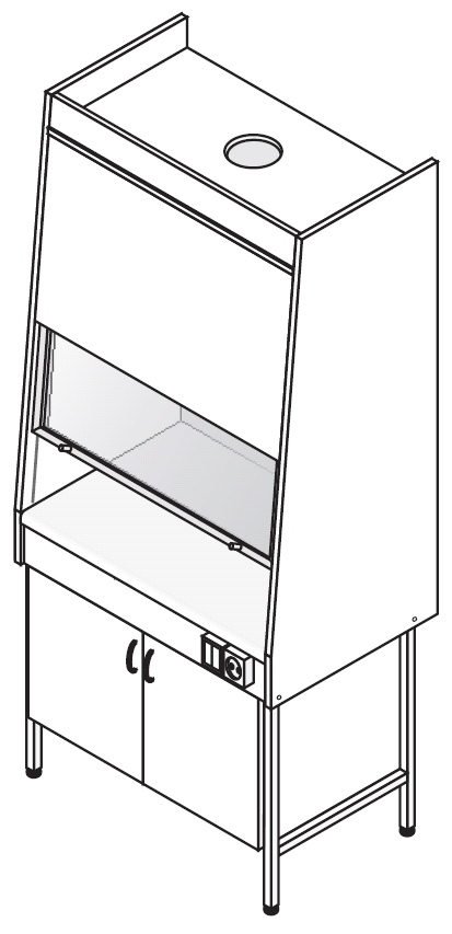 Шкаф вытяжной с тумбой, 900*680*1900 мм