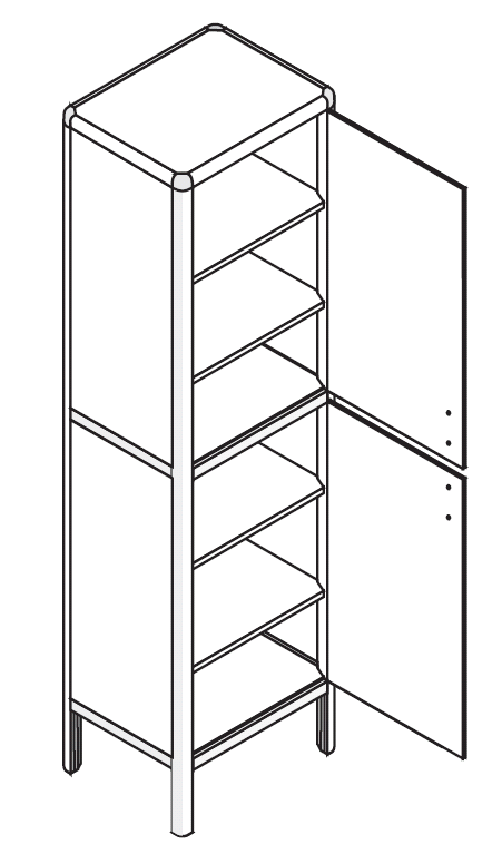 Шкаф двухсекционный, 500*400*1700 мм