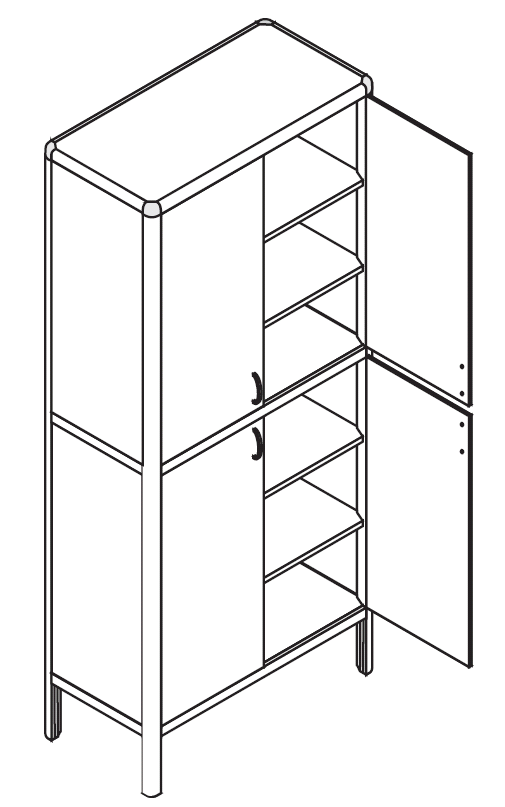 Шкаф двухсекционный, 800*400*1700 мм