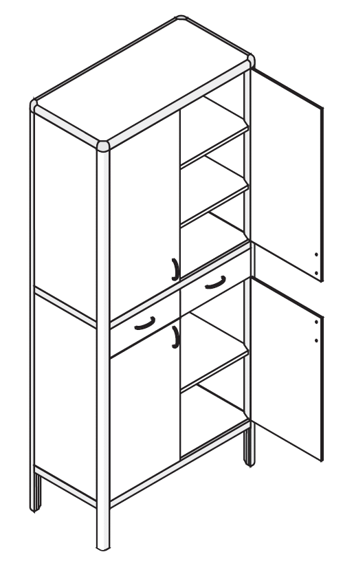 Шкаф трехсекционный, 800*400*1700 мм 