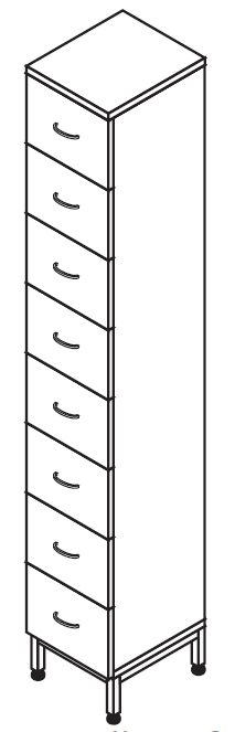 Шкаф картотечный на 8 ящика ШК-8