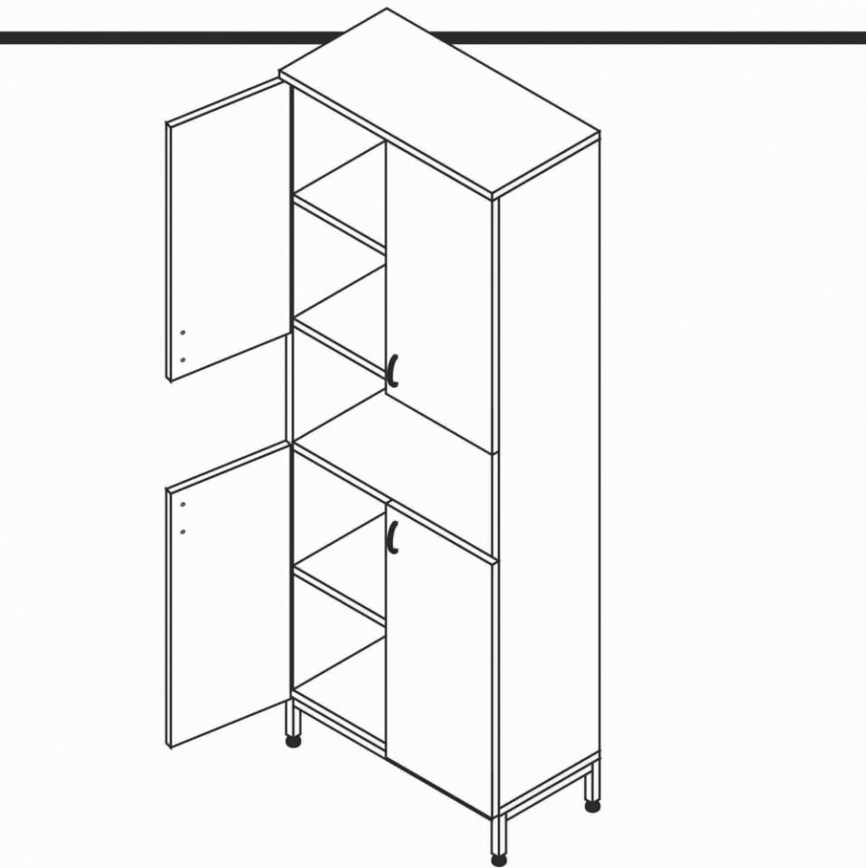 Шкаф для документов, трехсекционный, 800*400*1900 мм