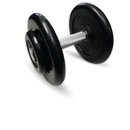 Гантель чёрная, неразборная, с вращающейся хромированной ручкой, 13,5 кг