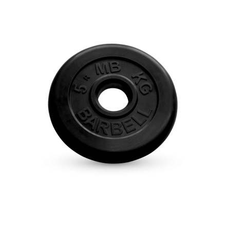 Диск обрезиненный, чёрного цвета, 50 мм, 5 кг