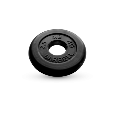 Диск обрезиненный, чёрного цвета, 50 мм, 2,5 кг