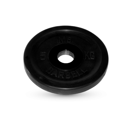 Диск обрезиненный, чёрного цвета, 26 мм, 5 кг