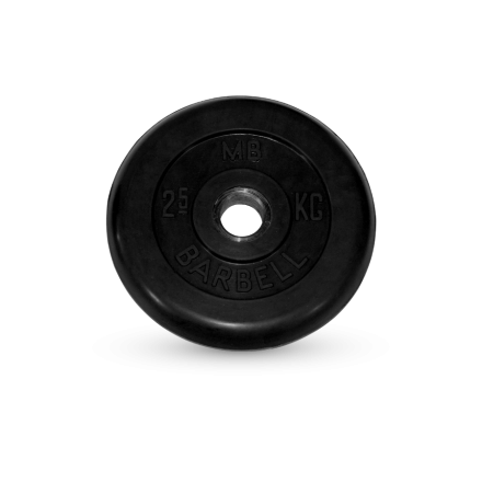 Диск обрезиненный, чёрного цвета, 26 мм, 2,5 кг