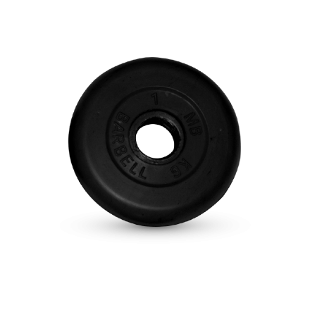 Диск обрезиненный, чёрного цвета, 31 мм, 1 кг