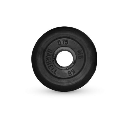 Диск обрезиненный, чёрного цвета, 31 мм, 0,75 кг