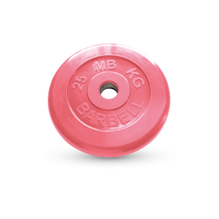 Диск обрезиненный, красный, 50 мм, 25 кг