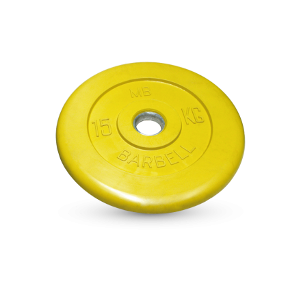 Диск обрезиненный, жёлтый, 50 мм, 15 кг