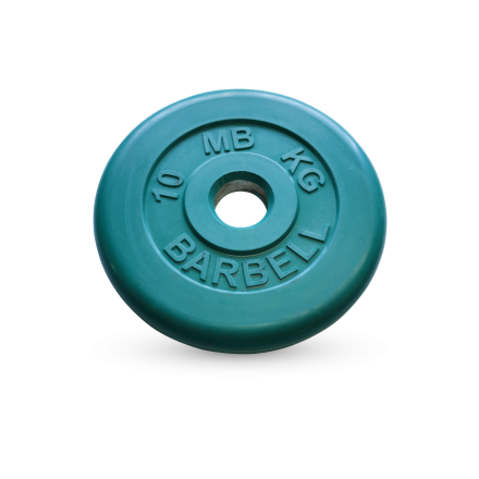 Диск обрезиненный, зелёный, 50 мм, 10 кг