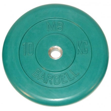 Диск обрезиненный, зелёный, 31 мм, 10 кг