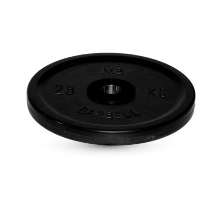 Диск обрезиненный, чёрный, евро-классик, 25 кг