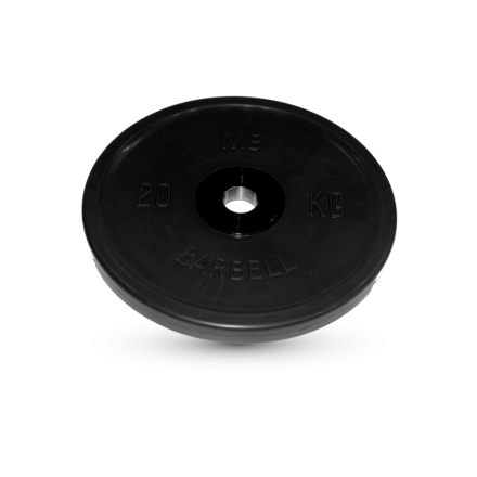 Диск обрезиненный, чёрный, евро-классик, 20 кг