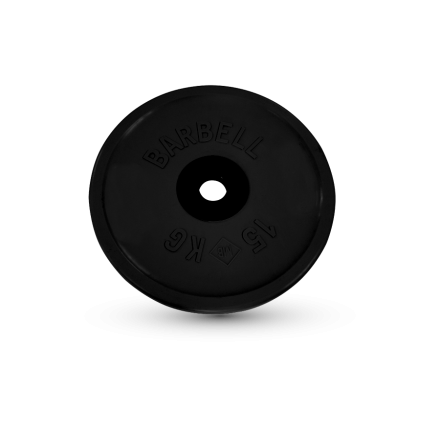 Диск обрезиненный, чёрный, евро-классик, 15 кг