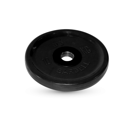 Диск обрезиненный, чёрный, евро-классик, 10 кг