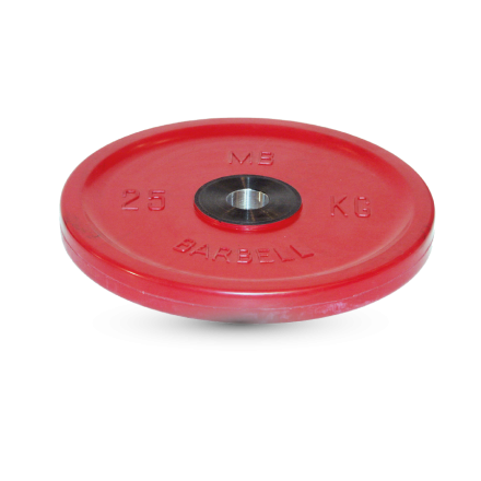 Диск обрезиненный, евро-классик, красный, 25 кг