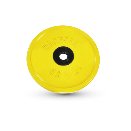 Диск обрезиненный, евро-классик, жёлтый, 15 кг