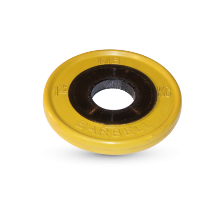 Диск обрезиненный, евро-классик, жёлтый, 1,25 кг