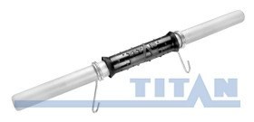 Гриф гантельный В-30 мм с мягкой обрезиненной ручкой длина 45 см, замок-пружина