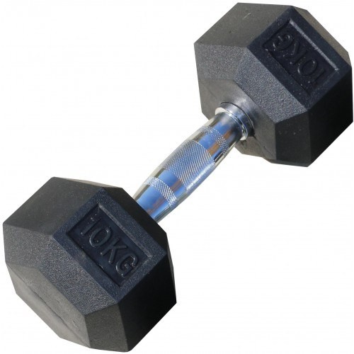 Гантель гексагональная обрезиненная, 10кг