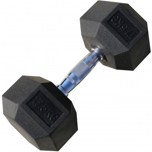 Гантель гексагональная обрезиненная, 17,5кг