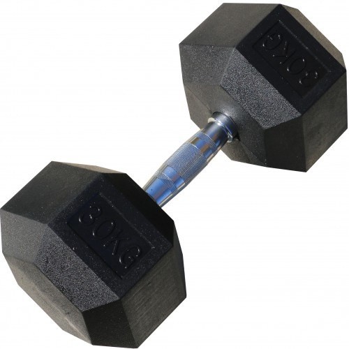 Гантель гексагональная обрезиненная, 30 кг.