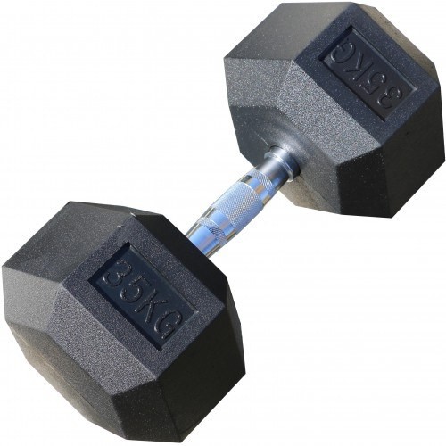 Гантель гексагональная обрезиненная, 35 кг.