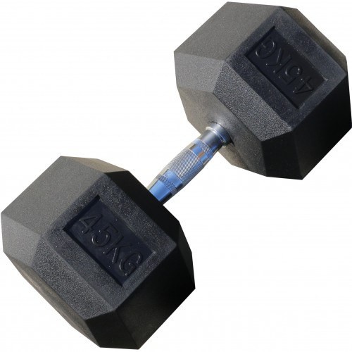 Гантель гексагональная обрезиненная, 45 кг.
