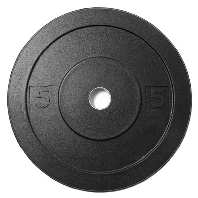 Диск для кроссфита из цельной резины (бампер) черный 5 кг