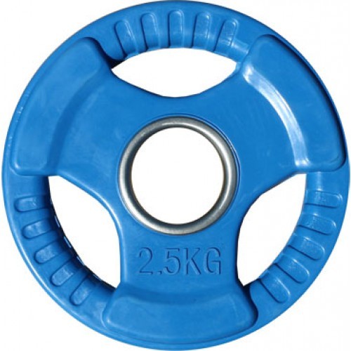 Диск обрезиненный цветной с 3-мя хватами д.51  2,5 кг