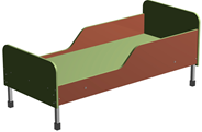 Кровать детская с боковинами, 1432*640*600 мм, цветное, ножки металлические