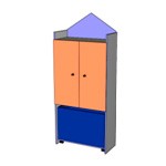 Тумба центральная с нишей, выкатным ящиком  