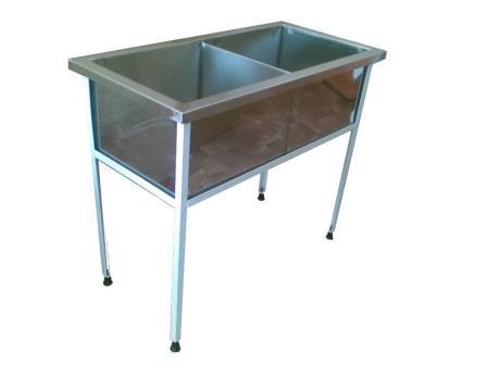 Ванна моечная двухсекционная 1400*700*860 из профильного уголка 25*25*4 с порошковым покрытием
