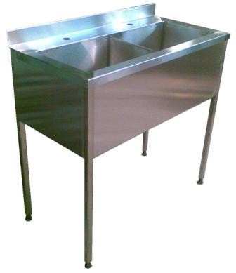 Ванна моечная двухсекционная 1200*600*860 из нержавеющей трубы 25*25