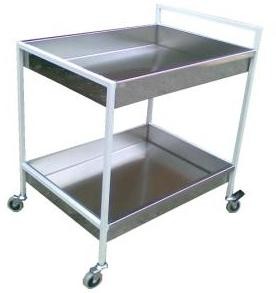 Тележка для сбора грязной посуды из окрашенного металлического профиля (труба 20*20) , размер 800*500*900