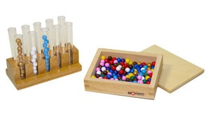 Набор для сортировки (раскладка бусин) в пробирки. 10 шт. с подносом