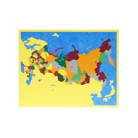 Контурная карта субъектов РФ цветная (50, 60 см.) в пластиковой рамке