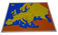 Контурная карта Европы цветная (50, 60 см.) в пластиковой рамке