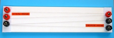 Прибор для изучения зависимости сопротивления проводника от его длины, сечения и материала