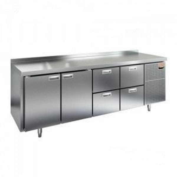 Стол охлаждаемый (среднетемпературный), 2 двери, 4 ящика, 2395х700х950мм