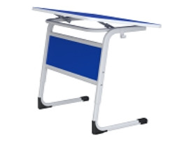 Стол ученический одноместный, регулируемый, с царгой, с наклонной столешницей, 700*500 мм