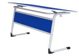 Стол ученический двухместный, регулируемый, с царгой, с наклонной столешницей, 1200*500 мм