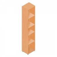 Шкаф для документов узкий, высокий, регулируемые опоры, 350*350*1788  мм, серия Универсал, цвет Бук