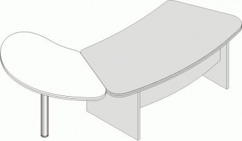 Конференц-приставка Л.ПС-15р (правая/левая), 1500*760*754 мм  
Серия Лауреат